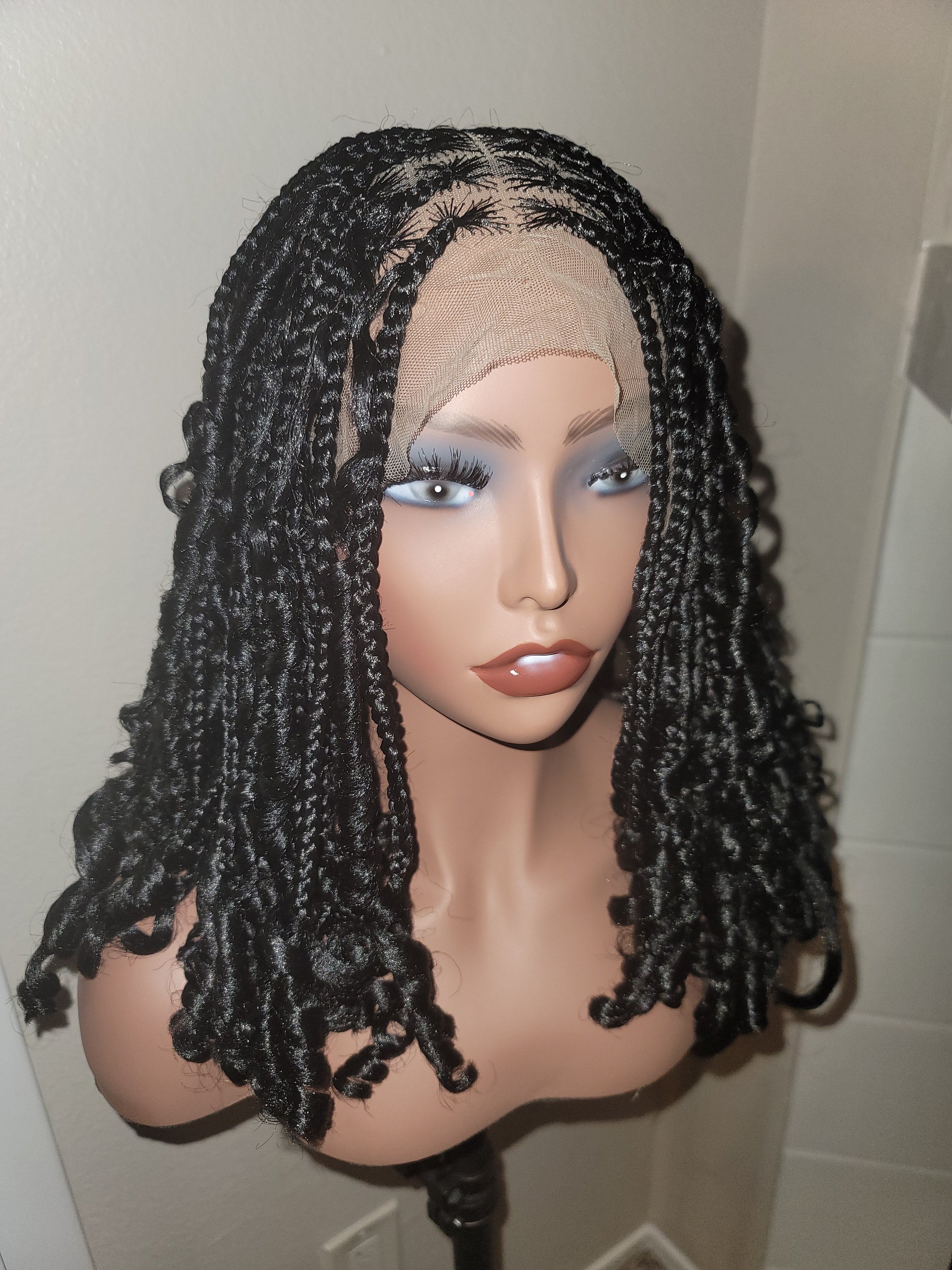 Goddess Bohemian Knotless Box Braided Wigs With Deep Curls