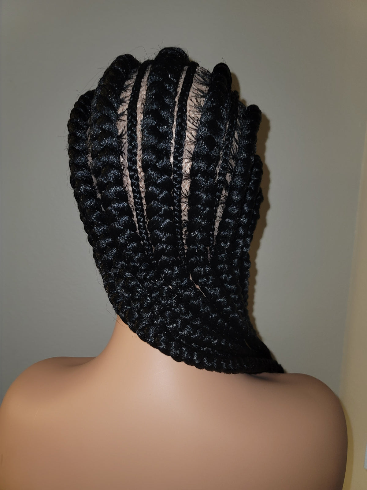 Long Straight Back Cornrow Ghana Weaving Braided Wig