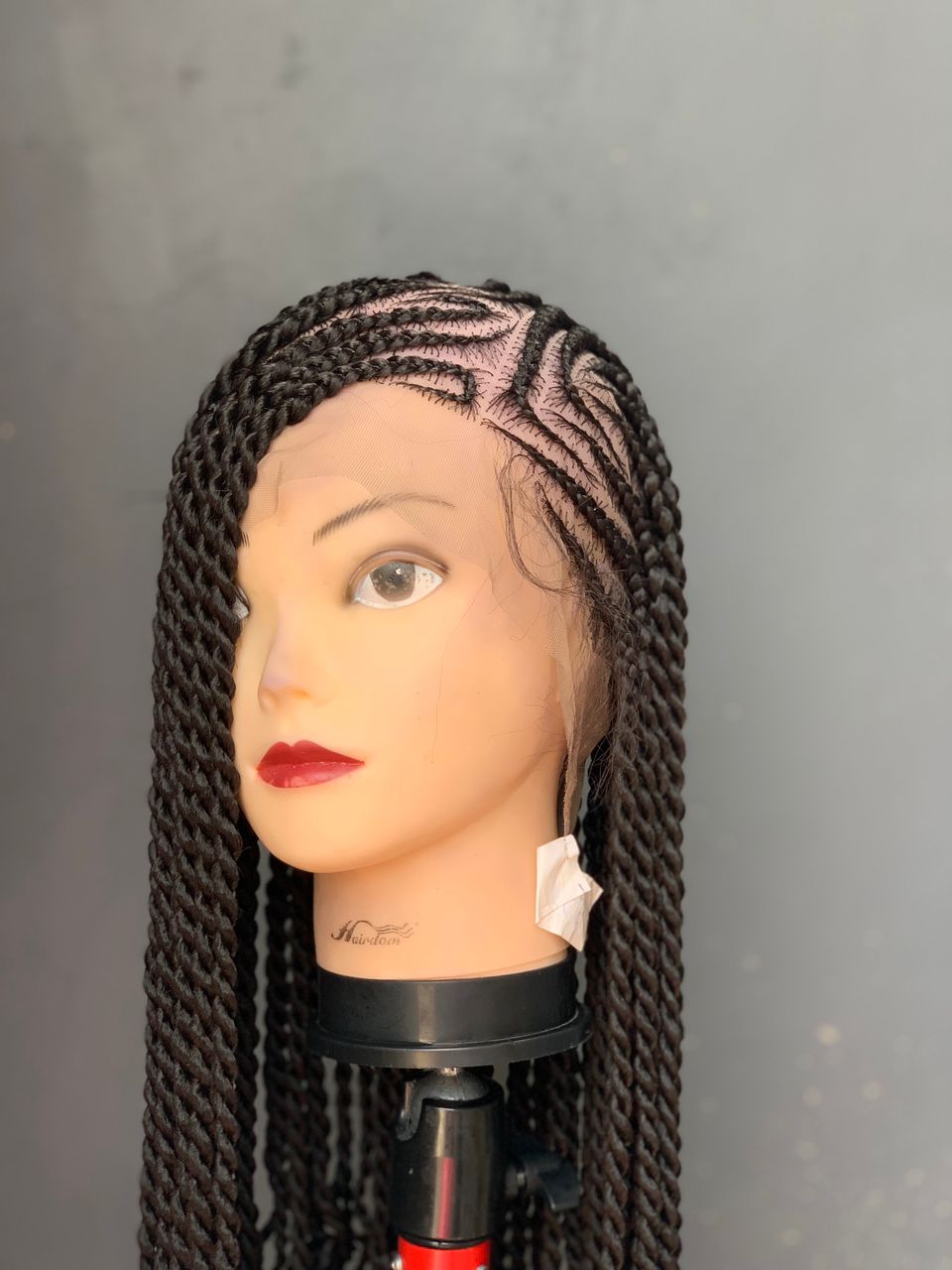 Cornrow Ghana Weaving Twist Braided Wigs With Deep Curls
