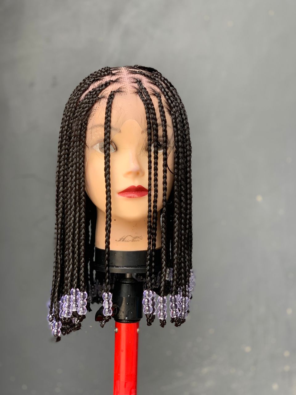 Short Chic Knotless Box Braided Wig With Beads